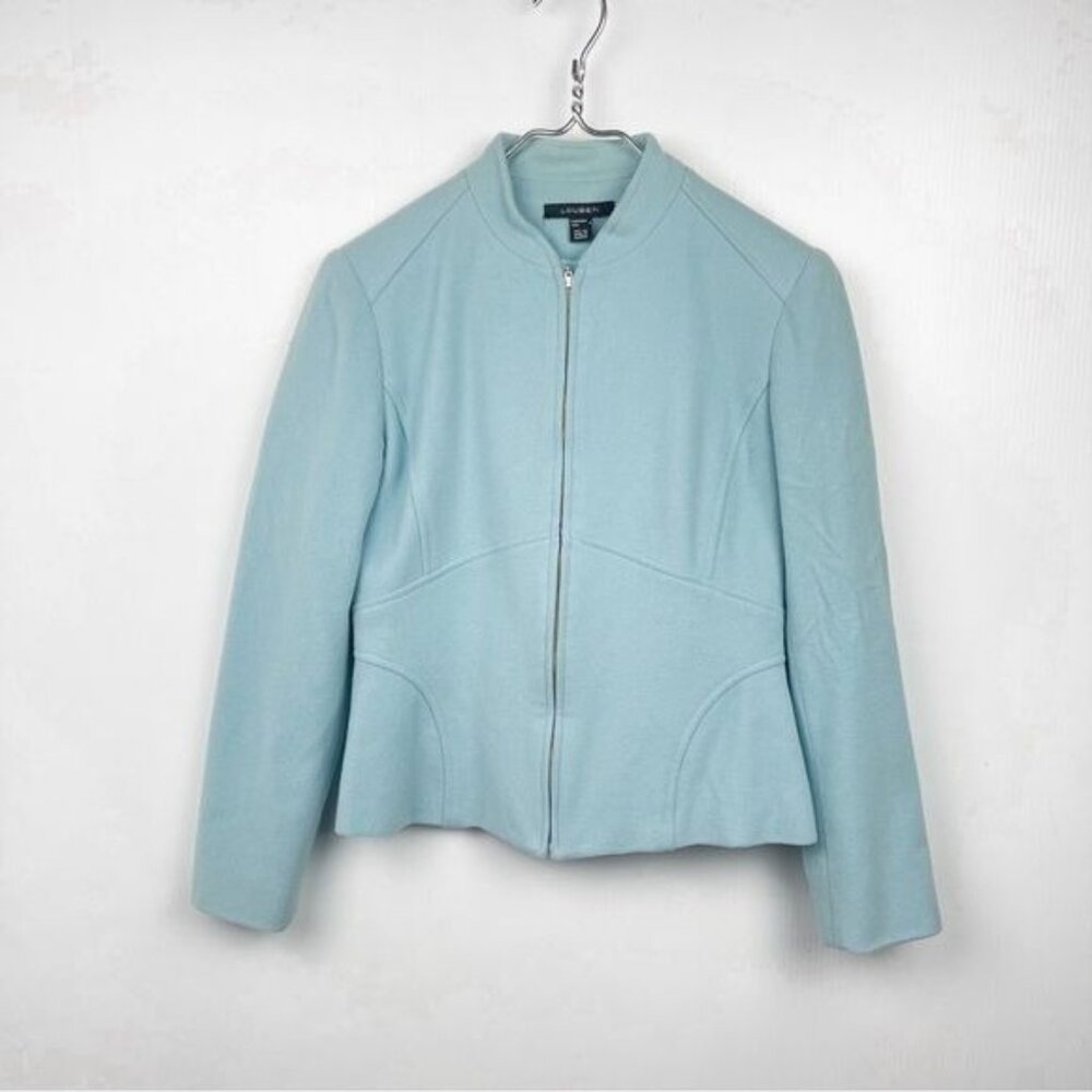 Louben Vintage light Blue Coat Wool & Cashmere Blazer 4